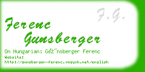 ferenc gunsberger business card